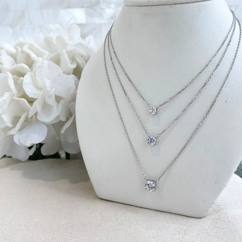 10k Gold CZ Solitaire Necklace