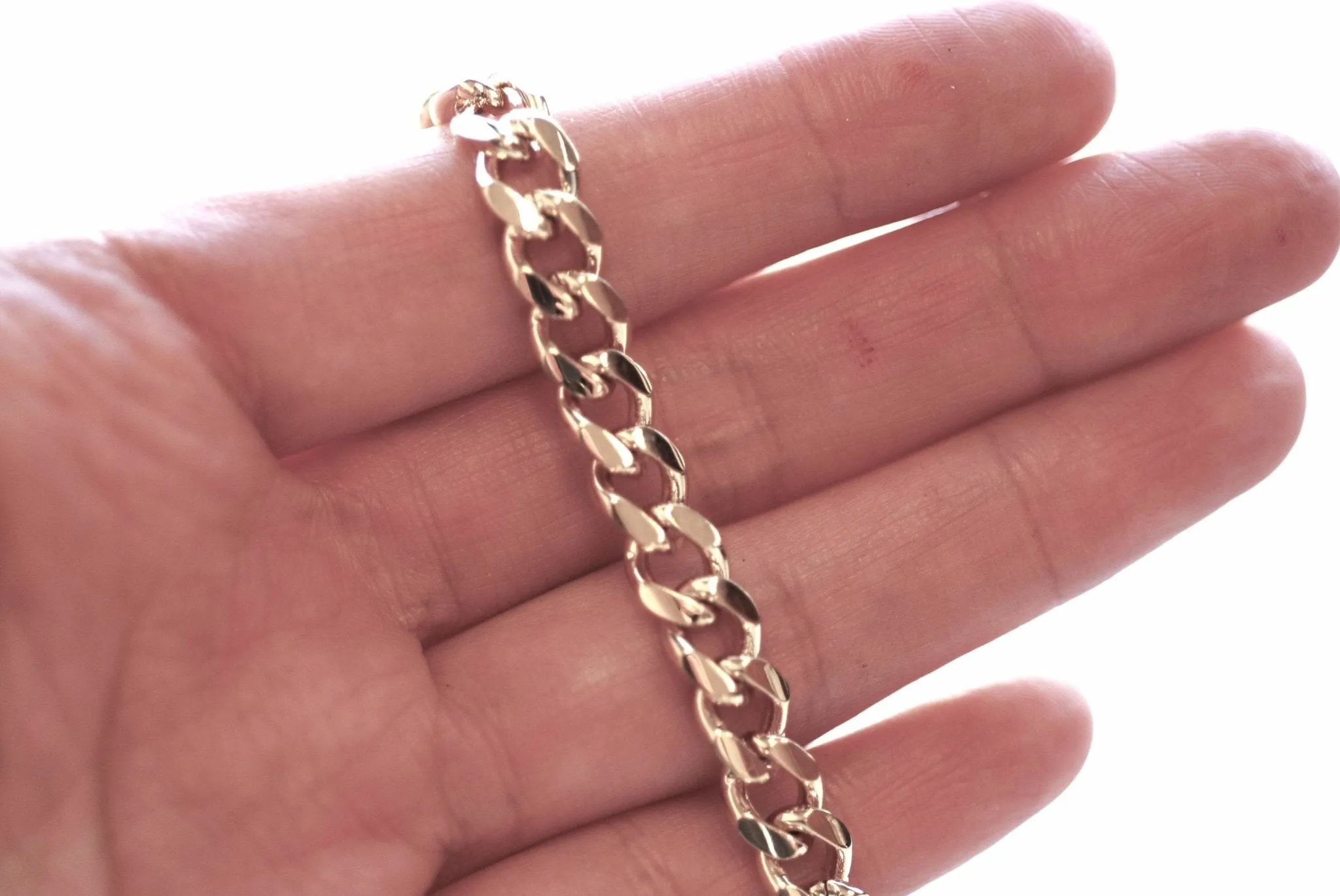 14k Gold Filled Curb Chain, Thick Cuban Link Chain, 9x6mm Link Cuban Chain, Gold Chunky Chain Necklace, Choker Cuban Chain