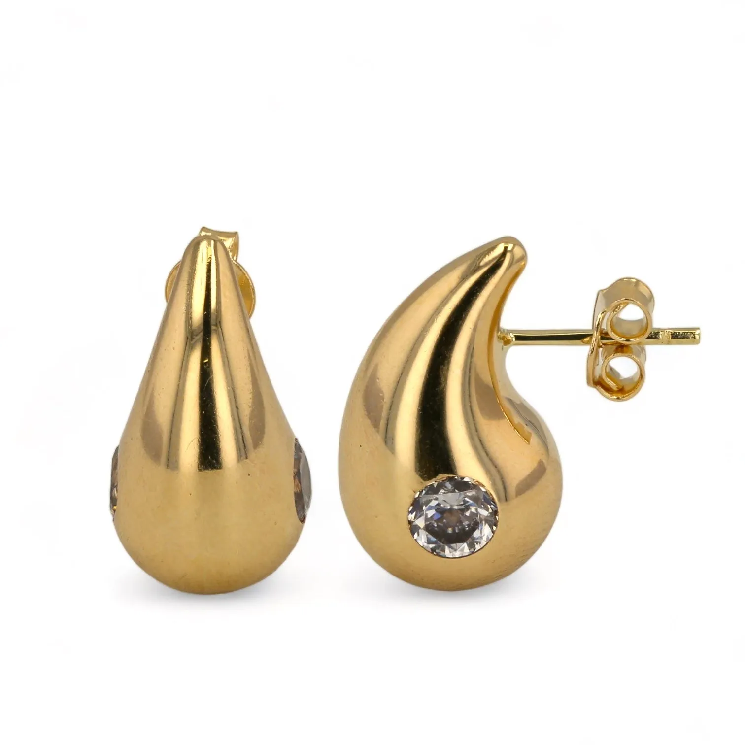 14K Yellow gold medium drop earrings-227130