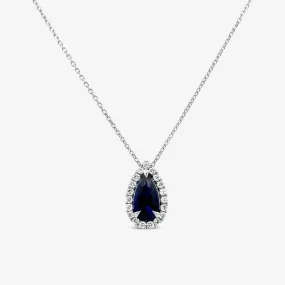 1.98ct  Blue Sapphire & Diamond Necklace