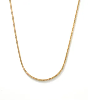 22K Yellow Gold Men's Link Chain W/ Rounded Curb Link, 24 Inches