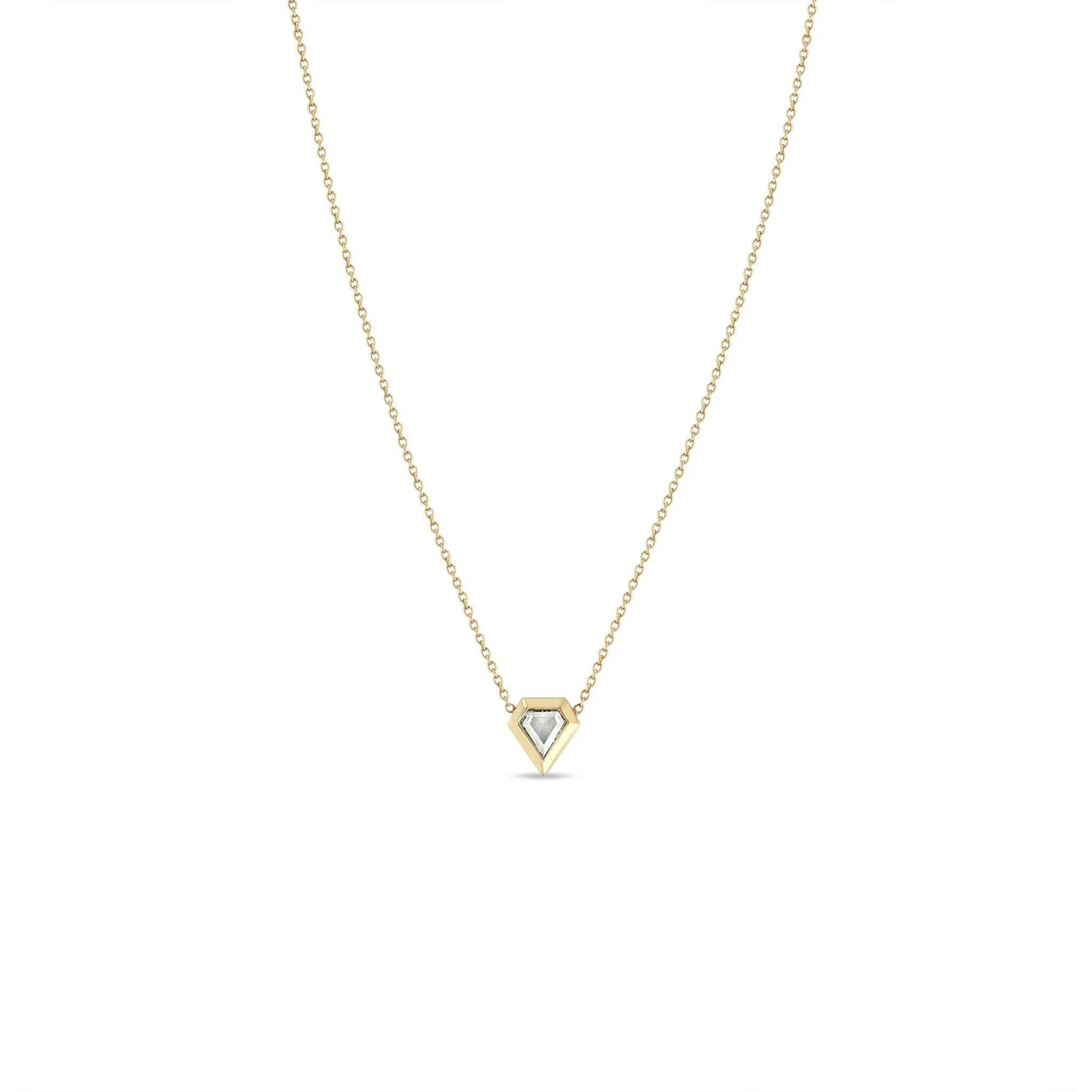 .28 ctw Shield Diamond Bezel Necklace