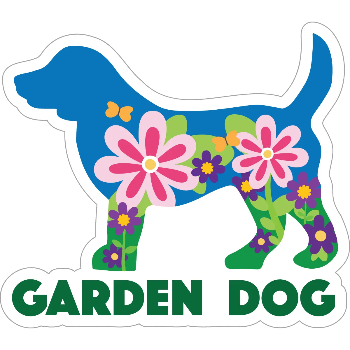 3 Sticker- Garden Dog