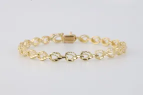 7" 14k Yellow Gold Openwork Link Bracelet (7.12g.)