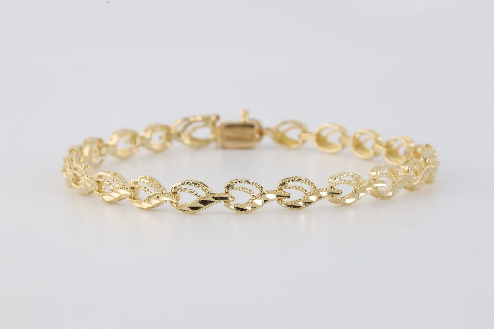 7" 14k Yellow Gold Openwork Link Bracelet (7.12g.)