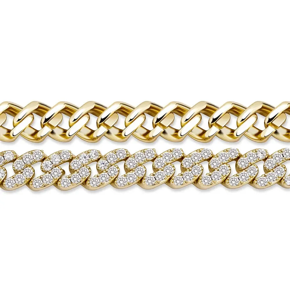 8mm Micro Cuban Link Chain in Yellow Gold