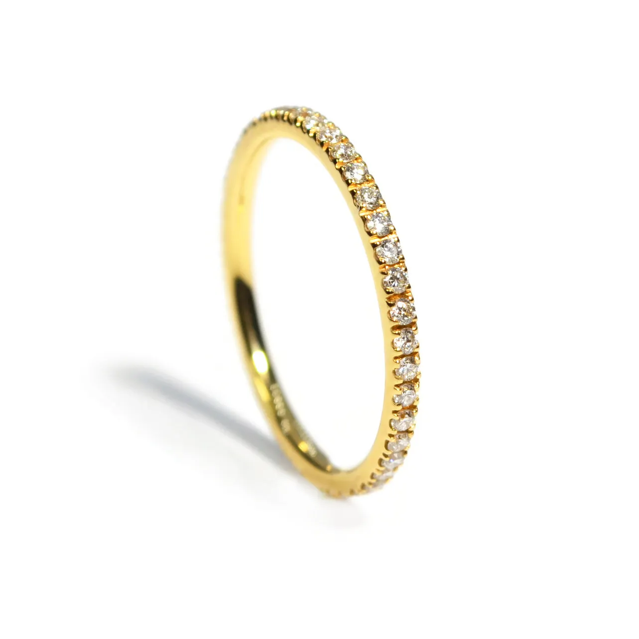 A & Furst - France - Eternity Band Ring with White Diamonds all around, 18k Yellow Gold