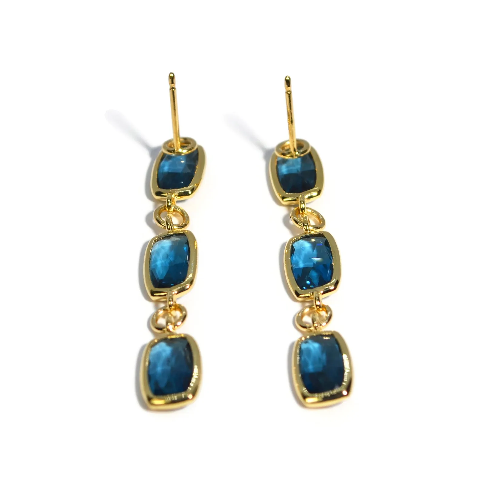 A & Furst - Gaia - Drop Earrings with London Blue Topaz, 18k Yellow Gold