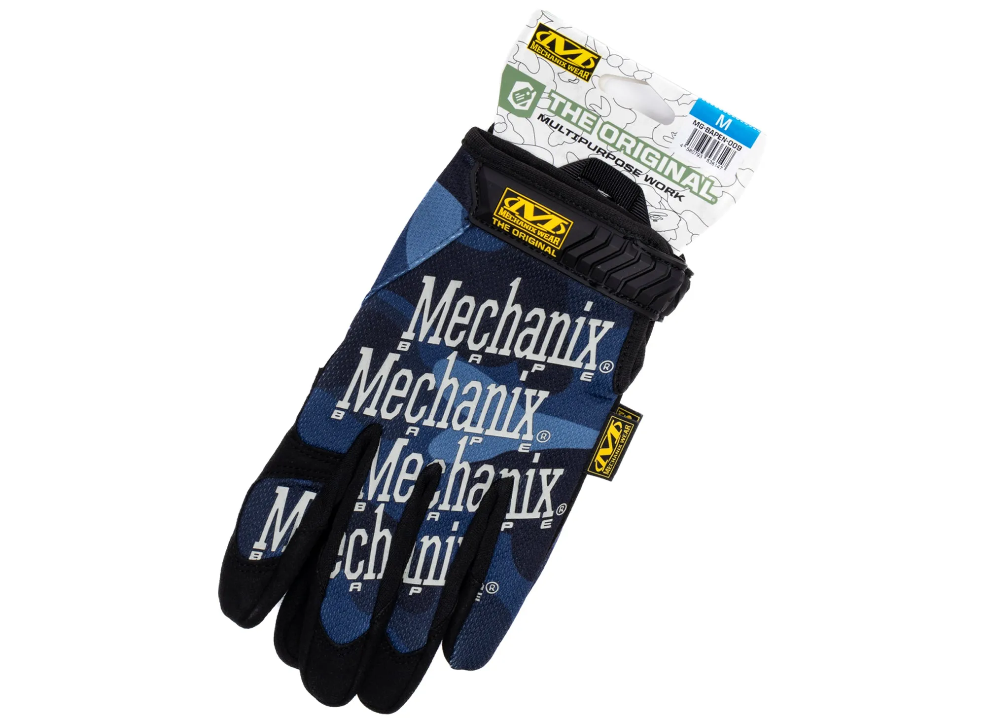 A Bathing Ape Color Camo Mechanix Wear Gloves in Navy xld