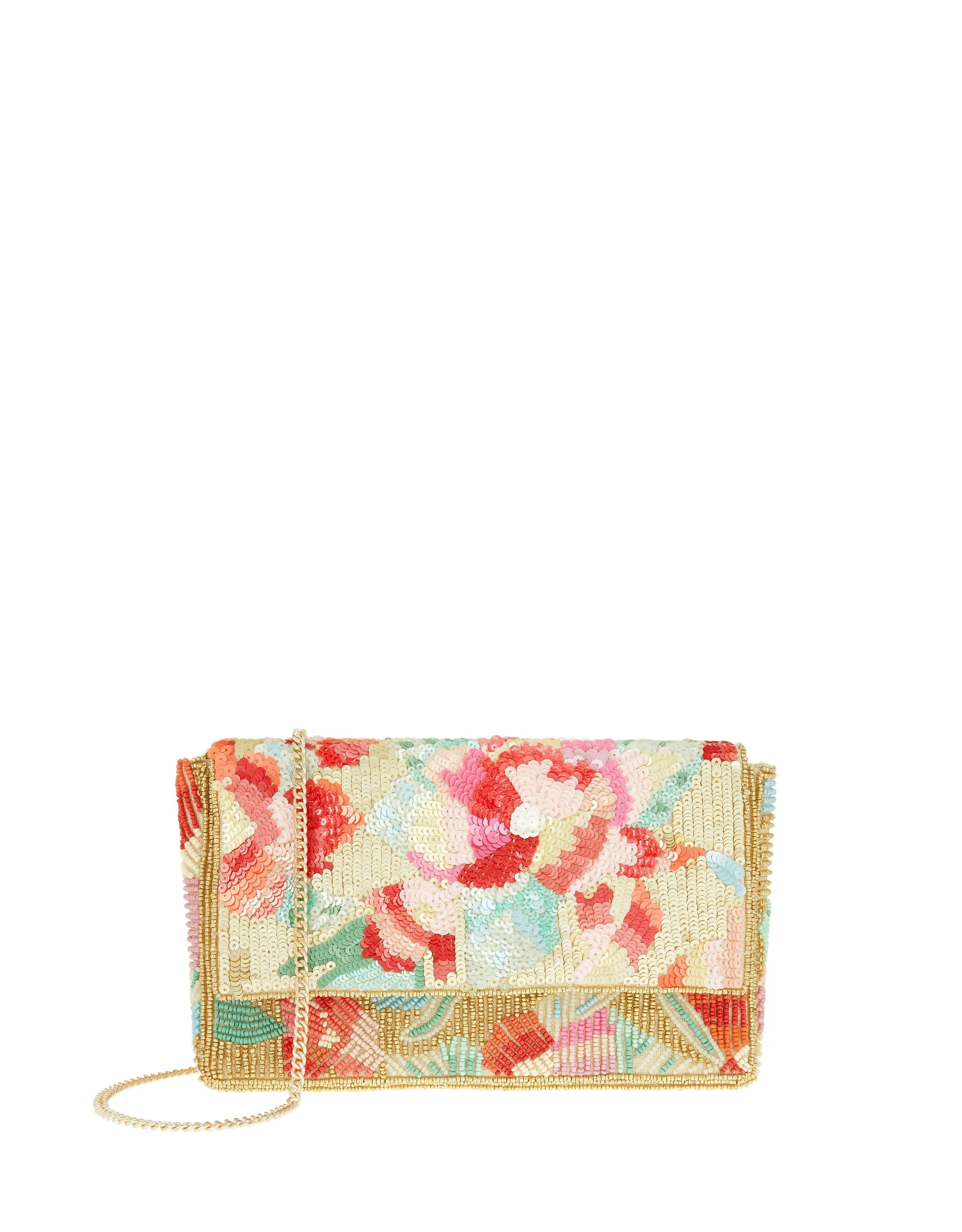 Accessorize London Women's Tasmin Floral Embellished Clutch Bag