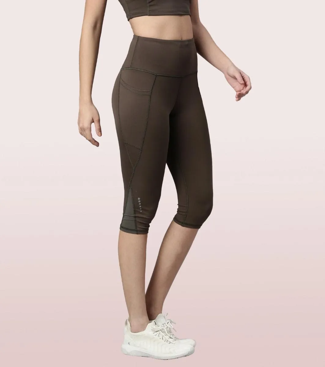 Active Capri Legging| Dry Fit Active Capri Legging With Reflective Graphic