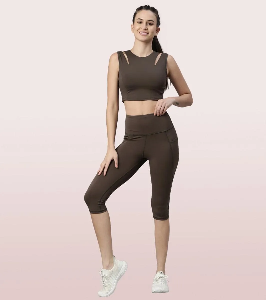 Active Capri Legging| Dry Fit Active Capri Legging With Reflective Graphic