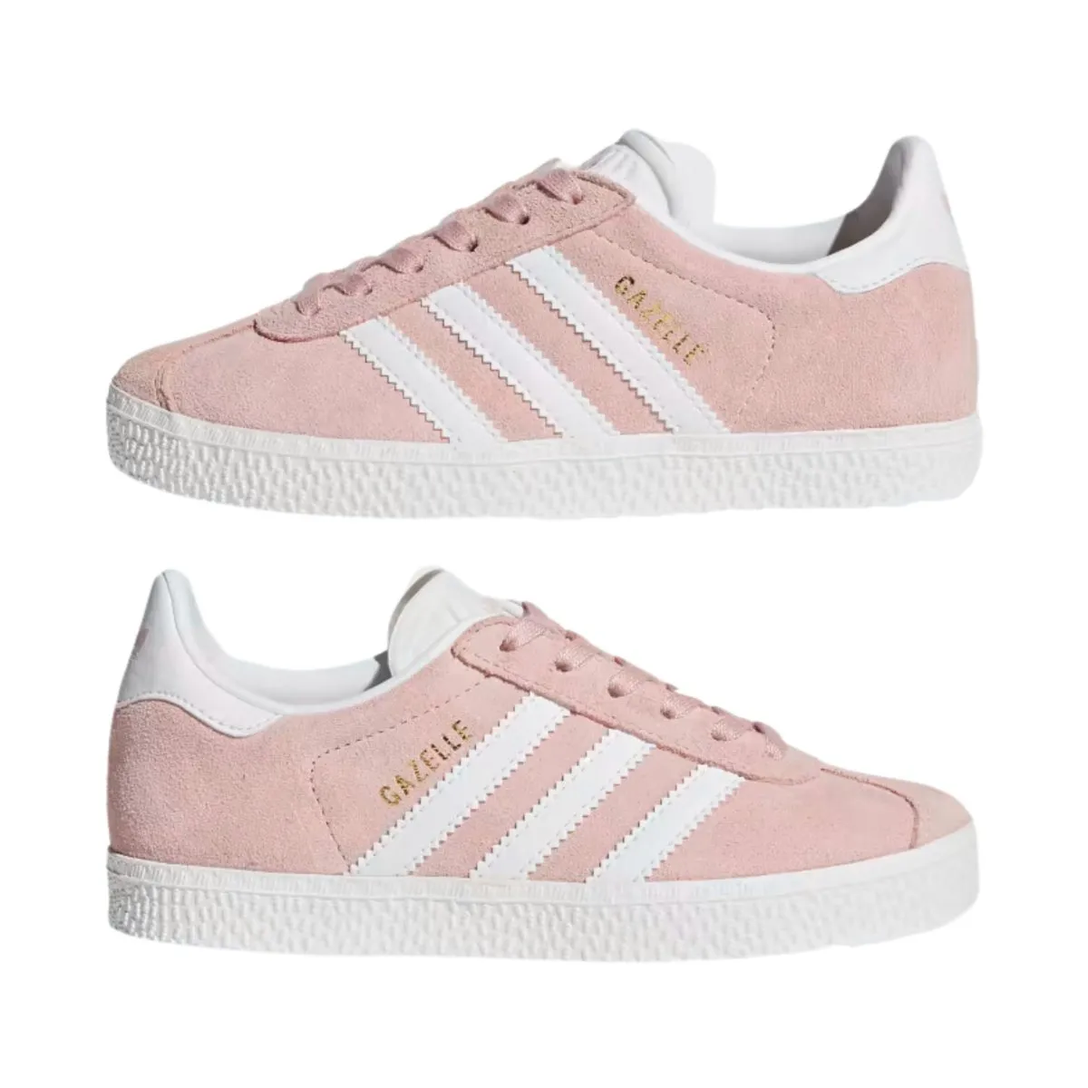 Adidas Girl's Gazelle Icey Pink/Cloud White/Gold Metallic