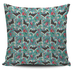 Alaskan Malamute Flower Pillow Cover