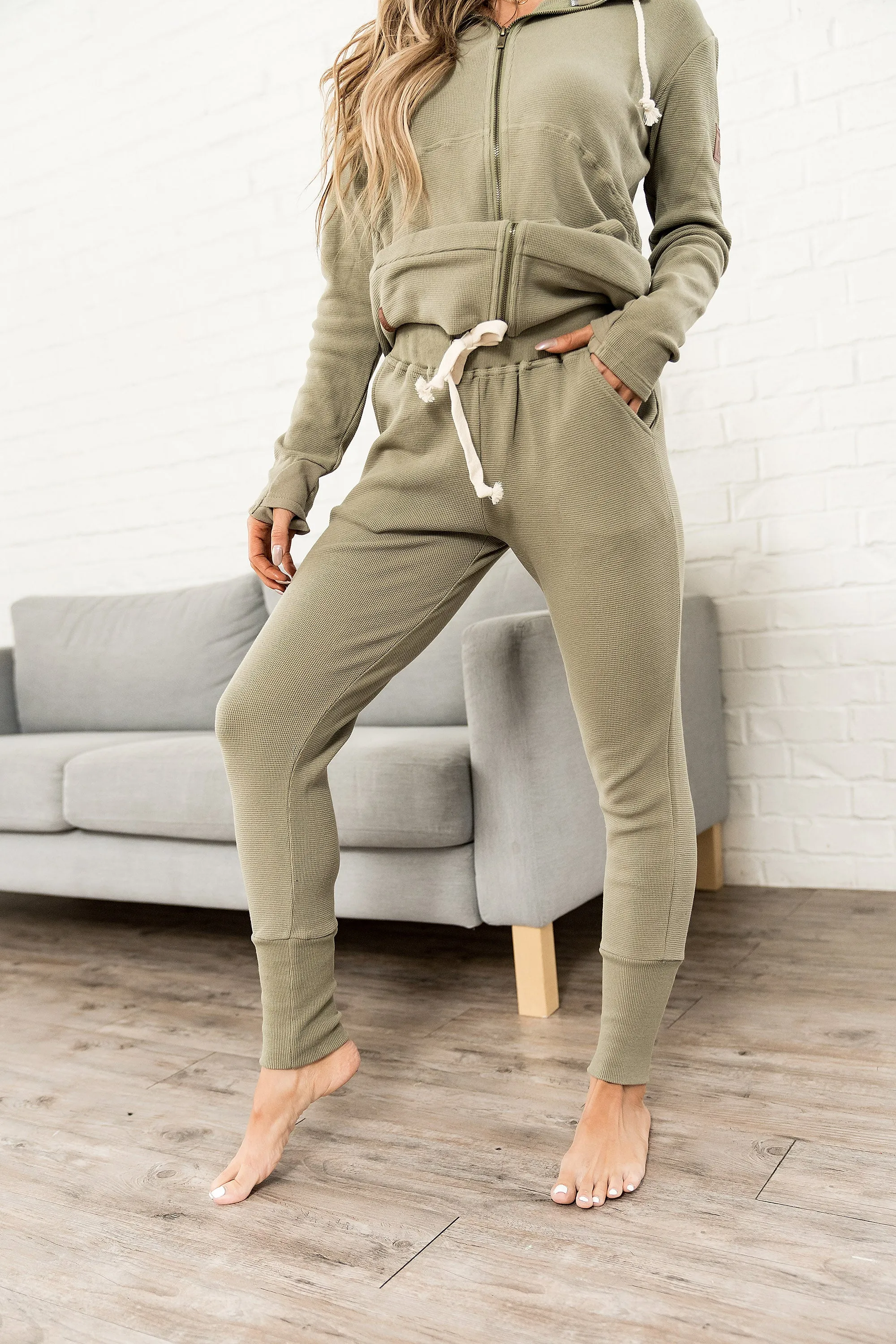 Ampersand Avenue Waffle Knit Jogger - Willow