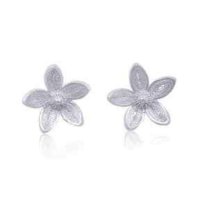 APPLE BLOSSOM SILVER STUD EARRINGS FILIGREE