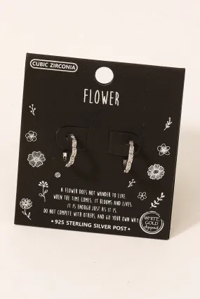 Aretes Caroline Silver Flower Hoop