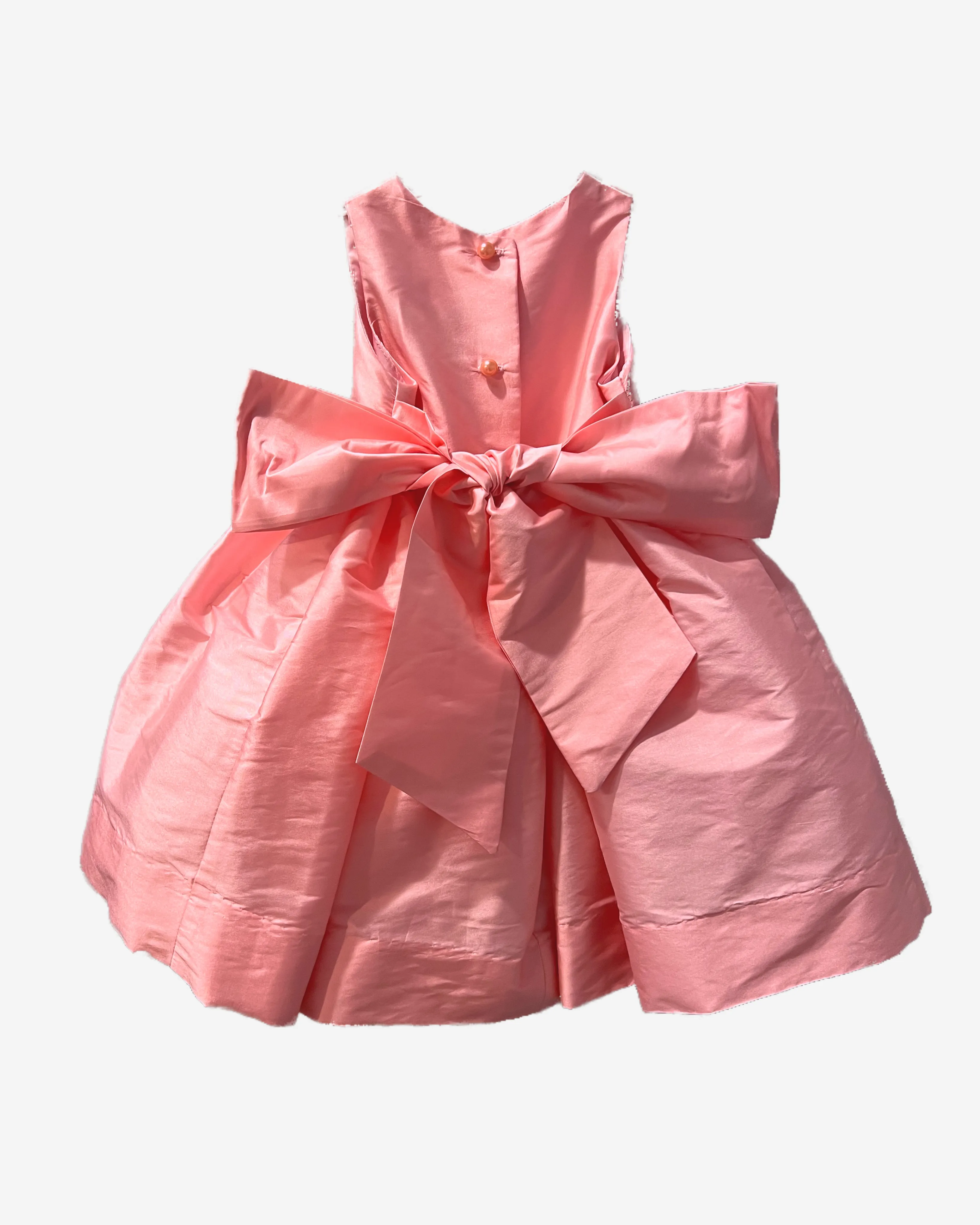 Barbie pink faux silk with sparkle belt dress