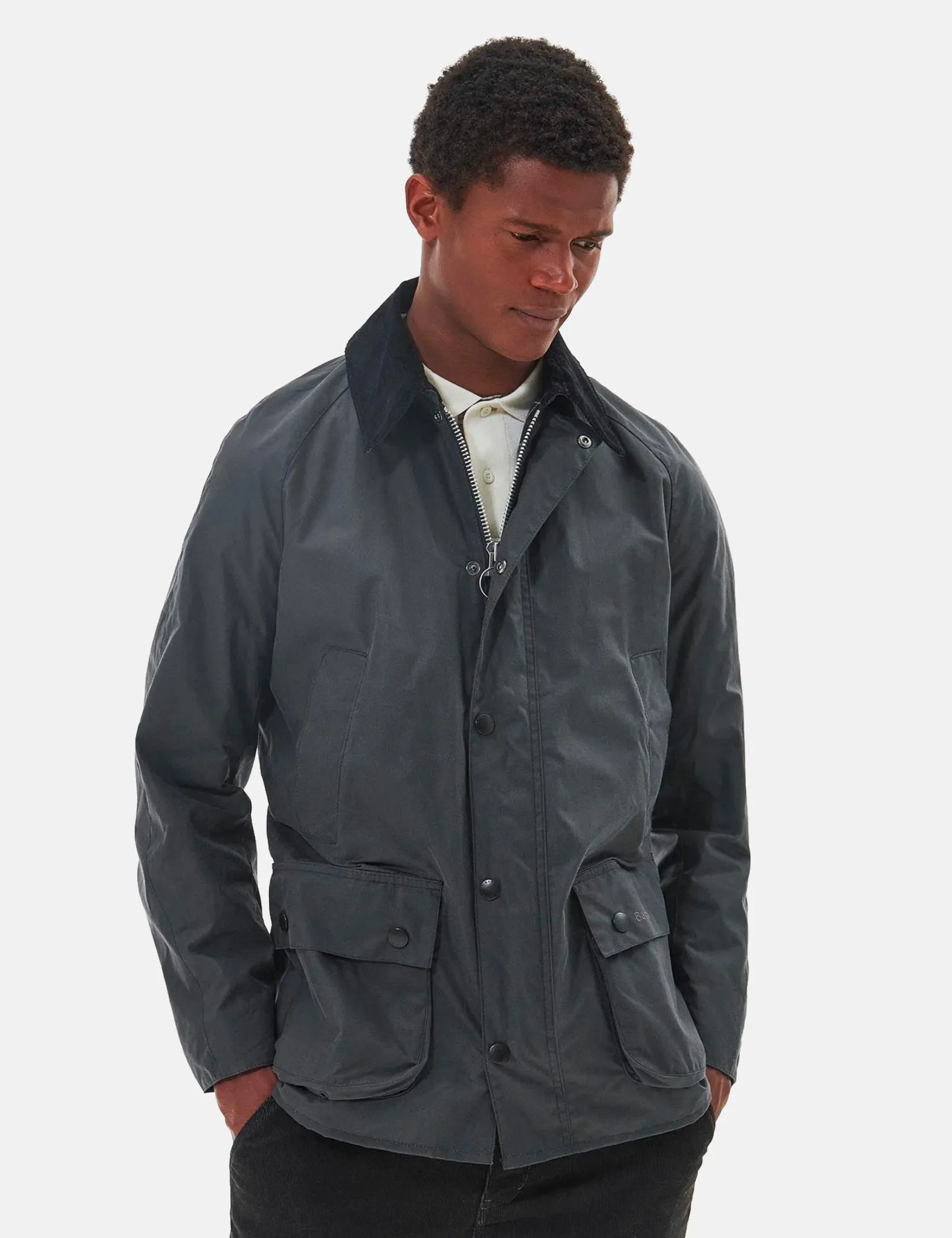 Barbour Ashby Wax Jacket - Grey/Classic