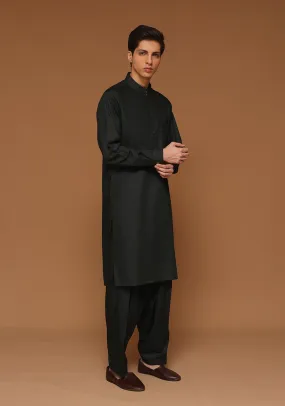 Basic Poly Viscose Ebony Classic Fit Suit