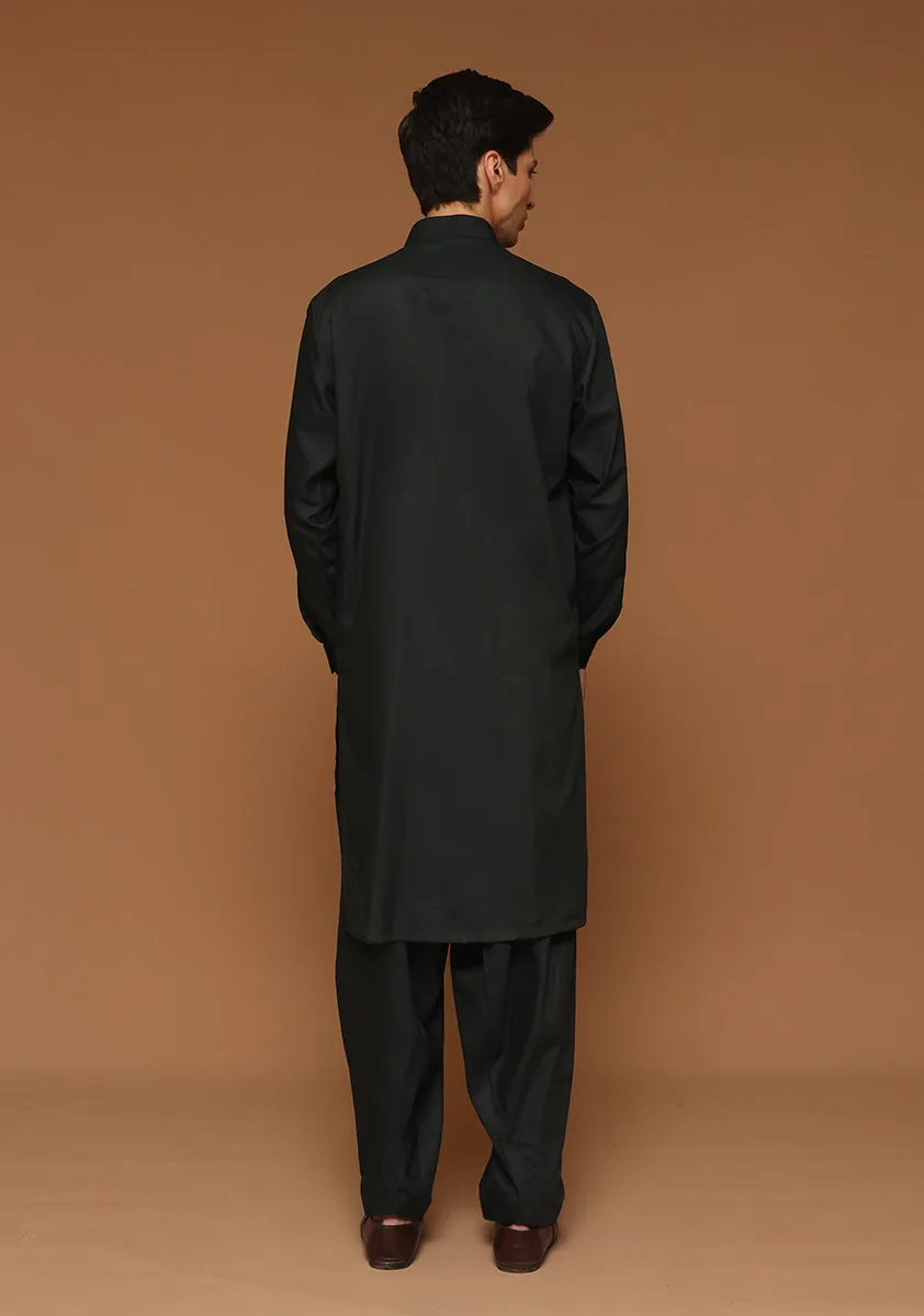 Basic Poly Viscose Ebony Classic Fit Suit