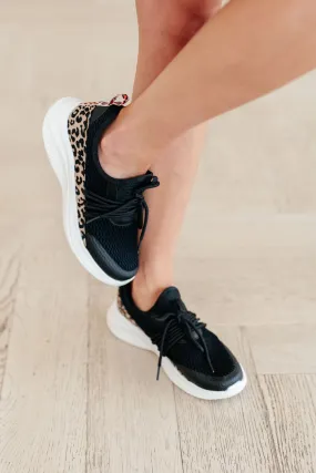 Black Leopard Print Sneakers