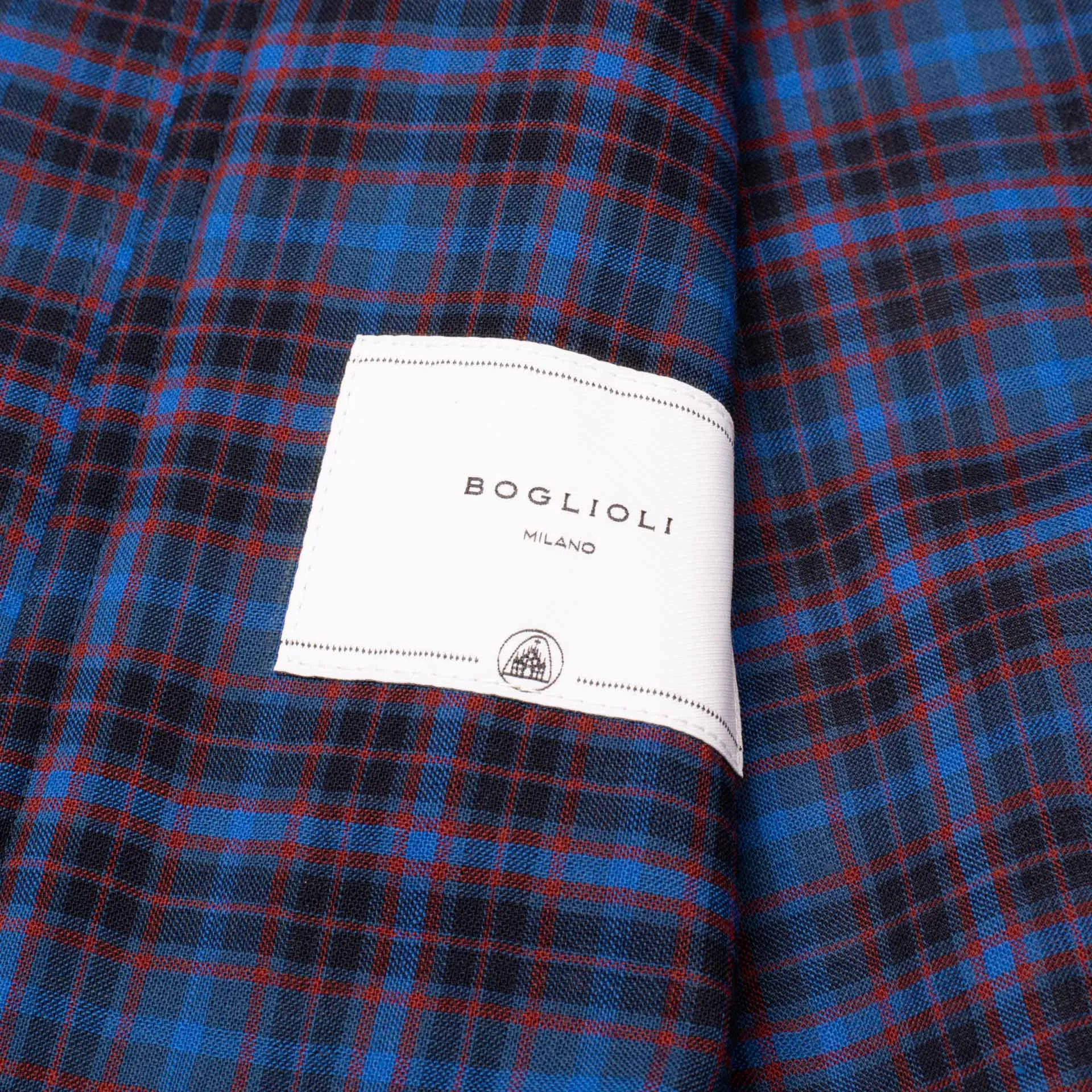 BOGLIOLI Milano "Wear" Blue Plaid Unlined Blouson Bomber Jacket EU 48 NEW US S