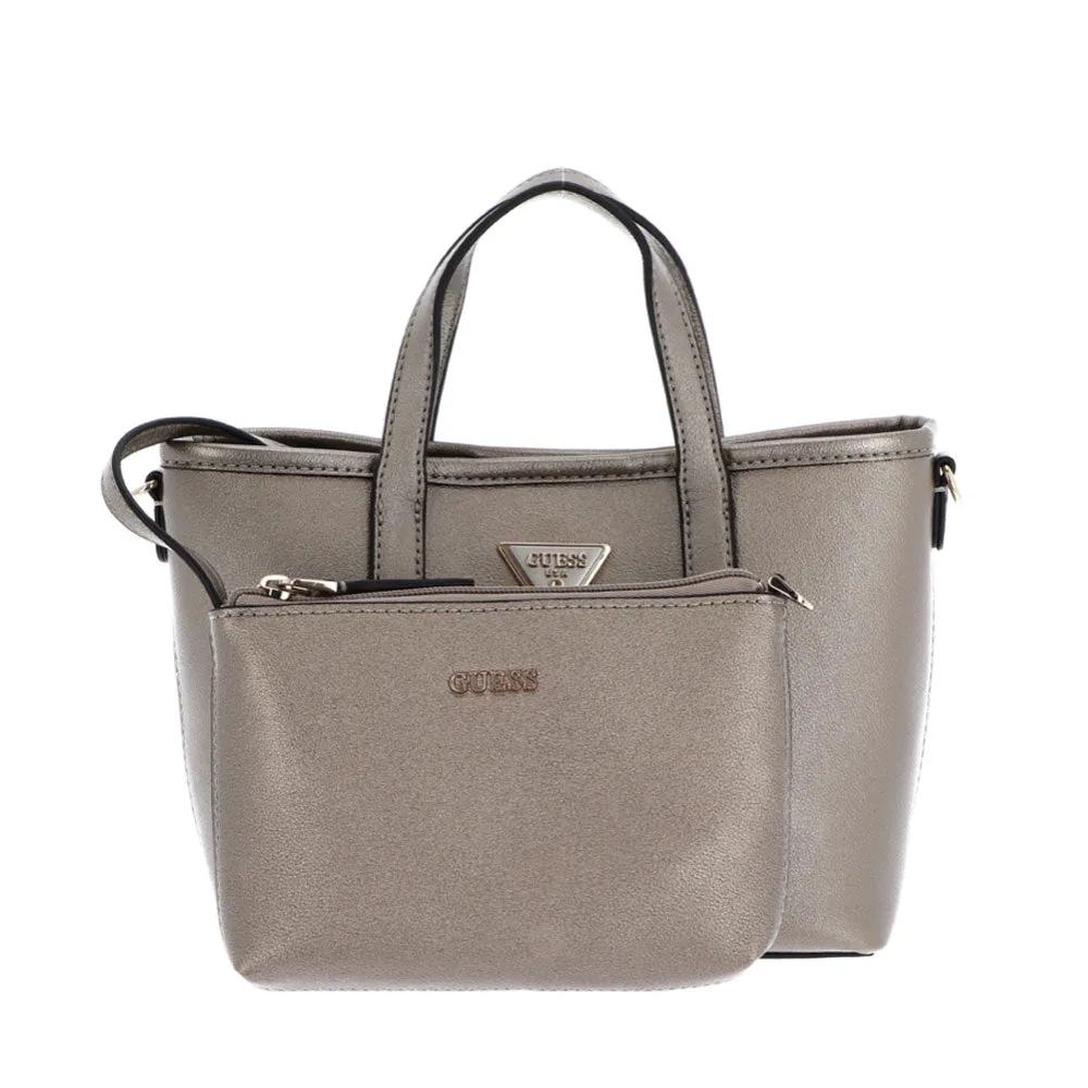 Borsa Donna a Mano con Tracolla GUESS Linea Latona Mini Colore Pewter