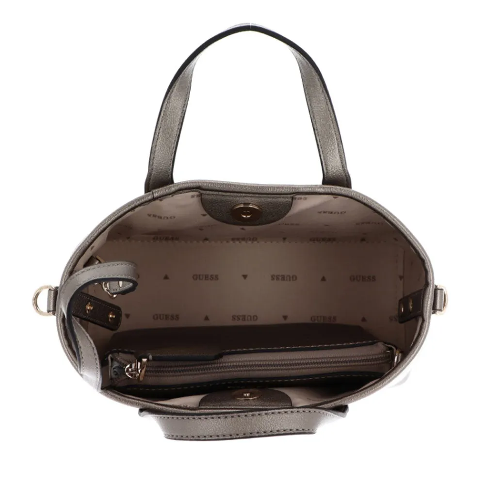 Borsa Donna a Mano con Tracolla GUESS Linea Latona Mini Colore Pewter