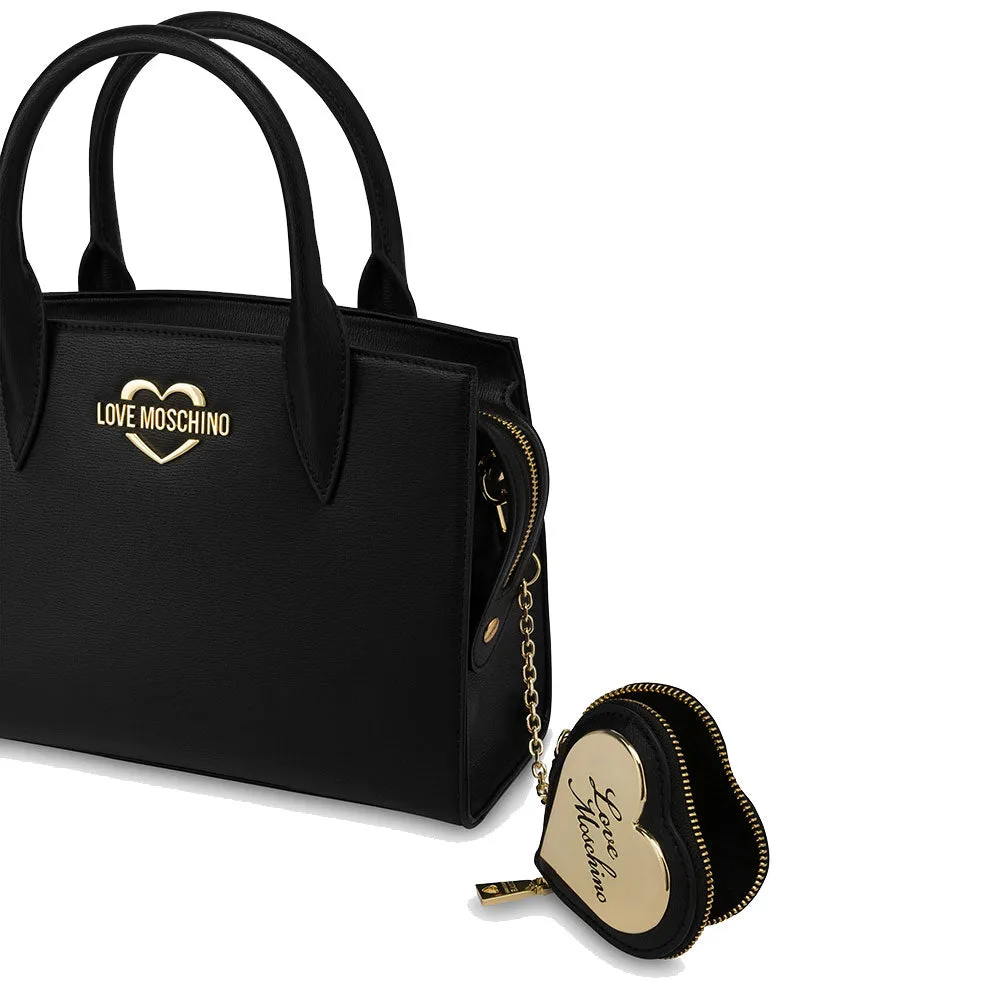 Borsa Donna Shopping a Mano con Micro Clutch LOVE MOSCHINO linea Hollies colore Nero