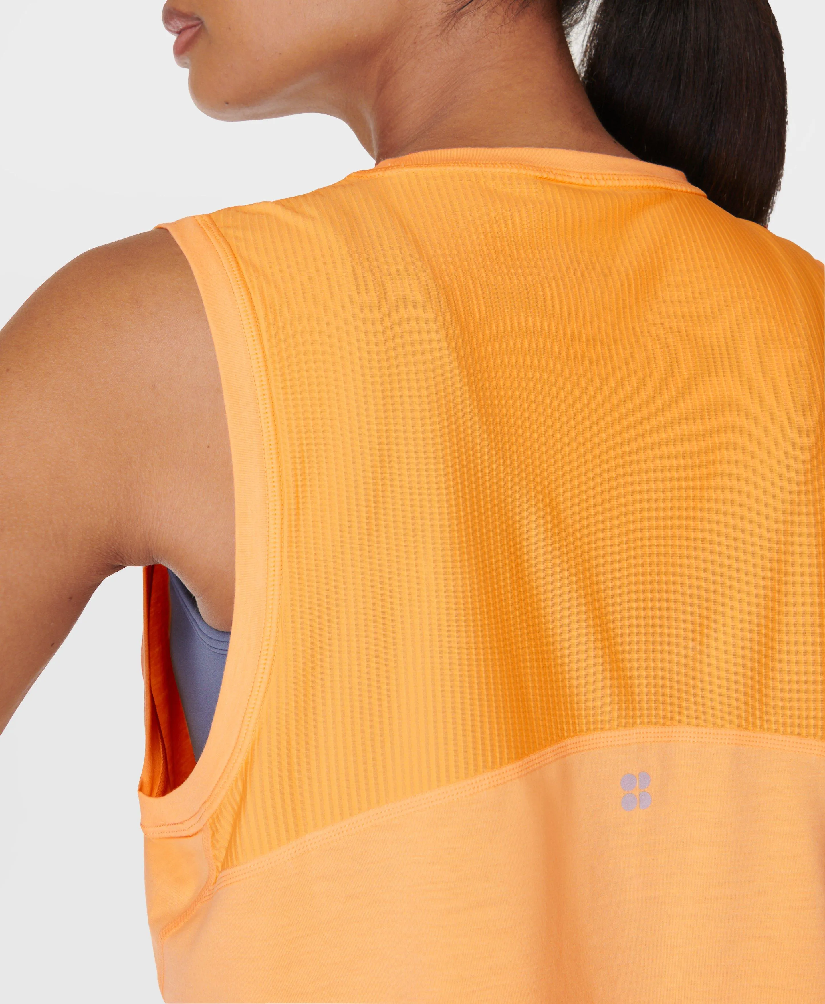 Breathe Easy Crop Muscle Tank Sb9083 Sunny-Orange