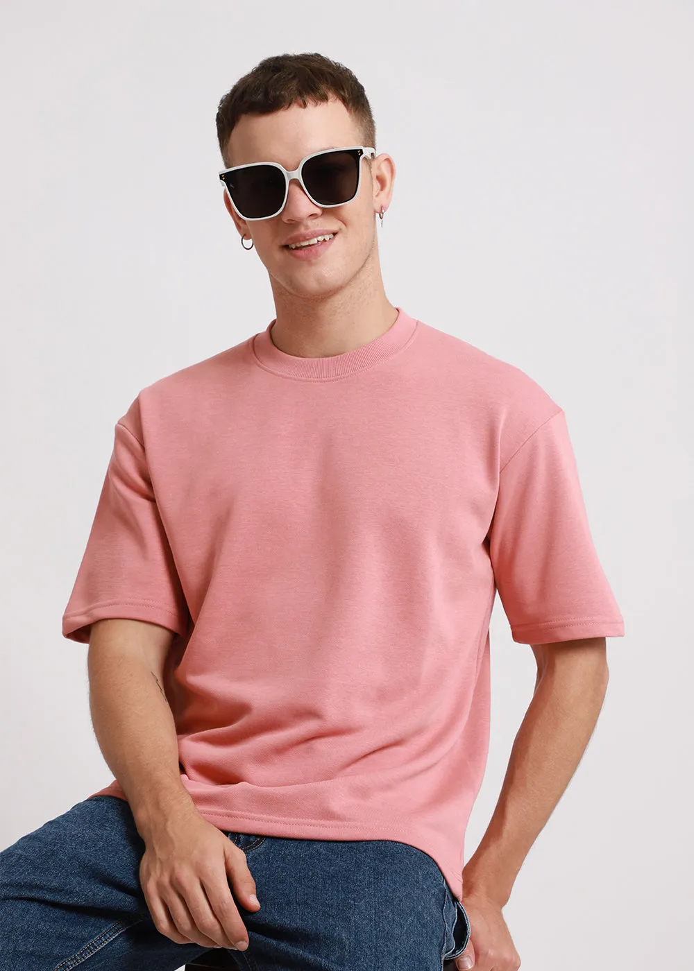 Brio Pink Oversized Basic T-shirt