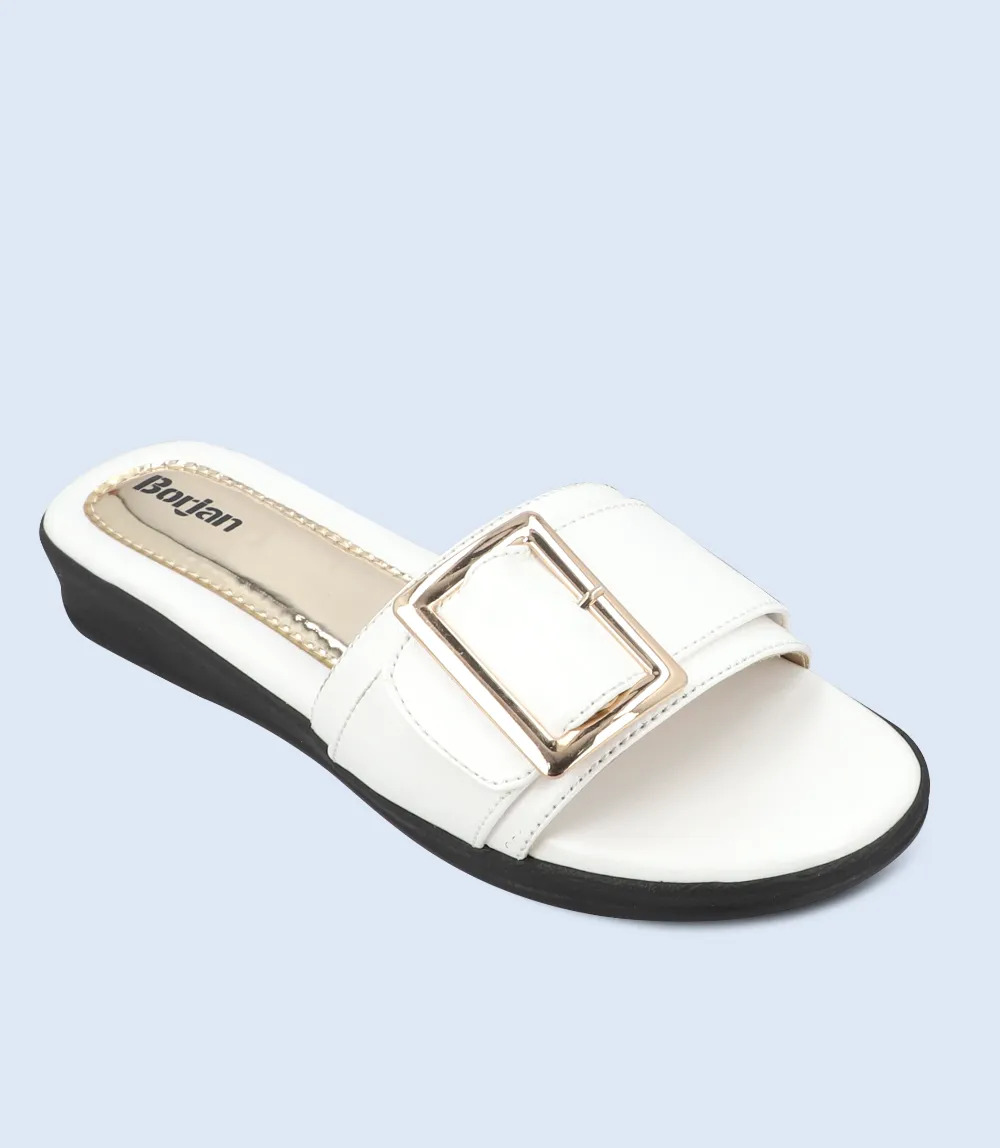 BW9203-WHITE-Women Slipper