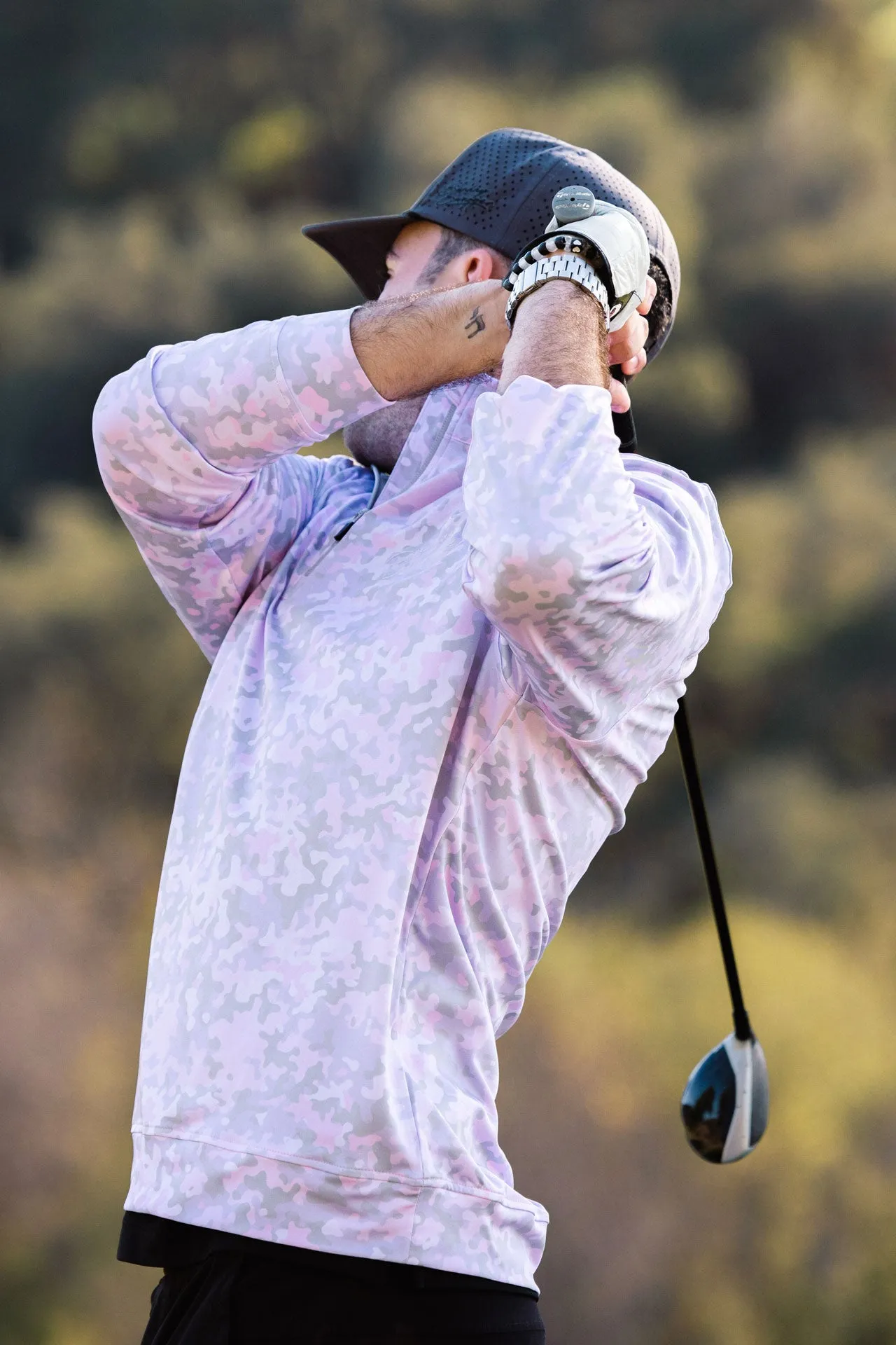 Camo Quarterzip - Pink