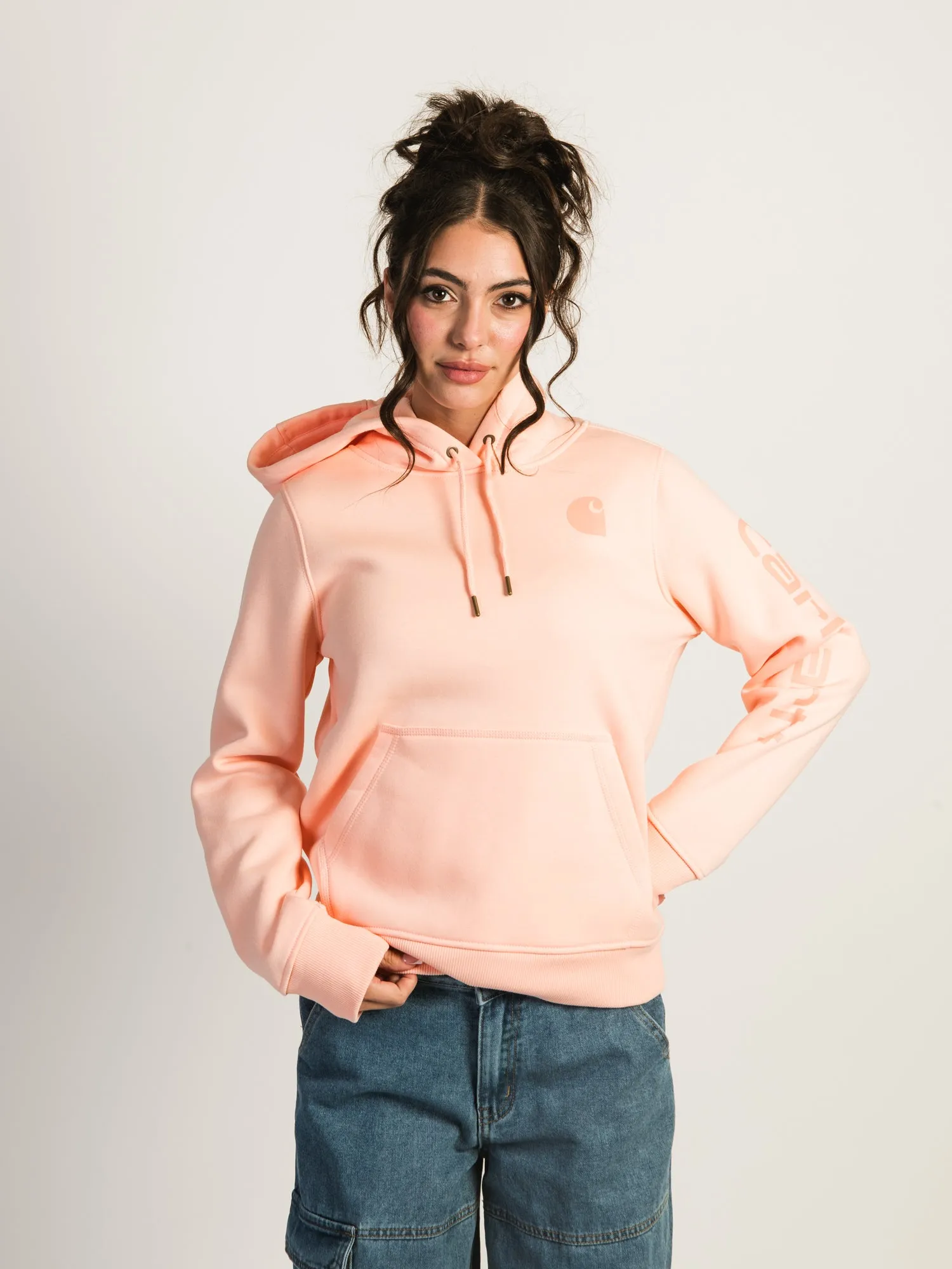 CARHARTT LOGO SLEEVE PULL OVER HOODIE