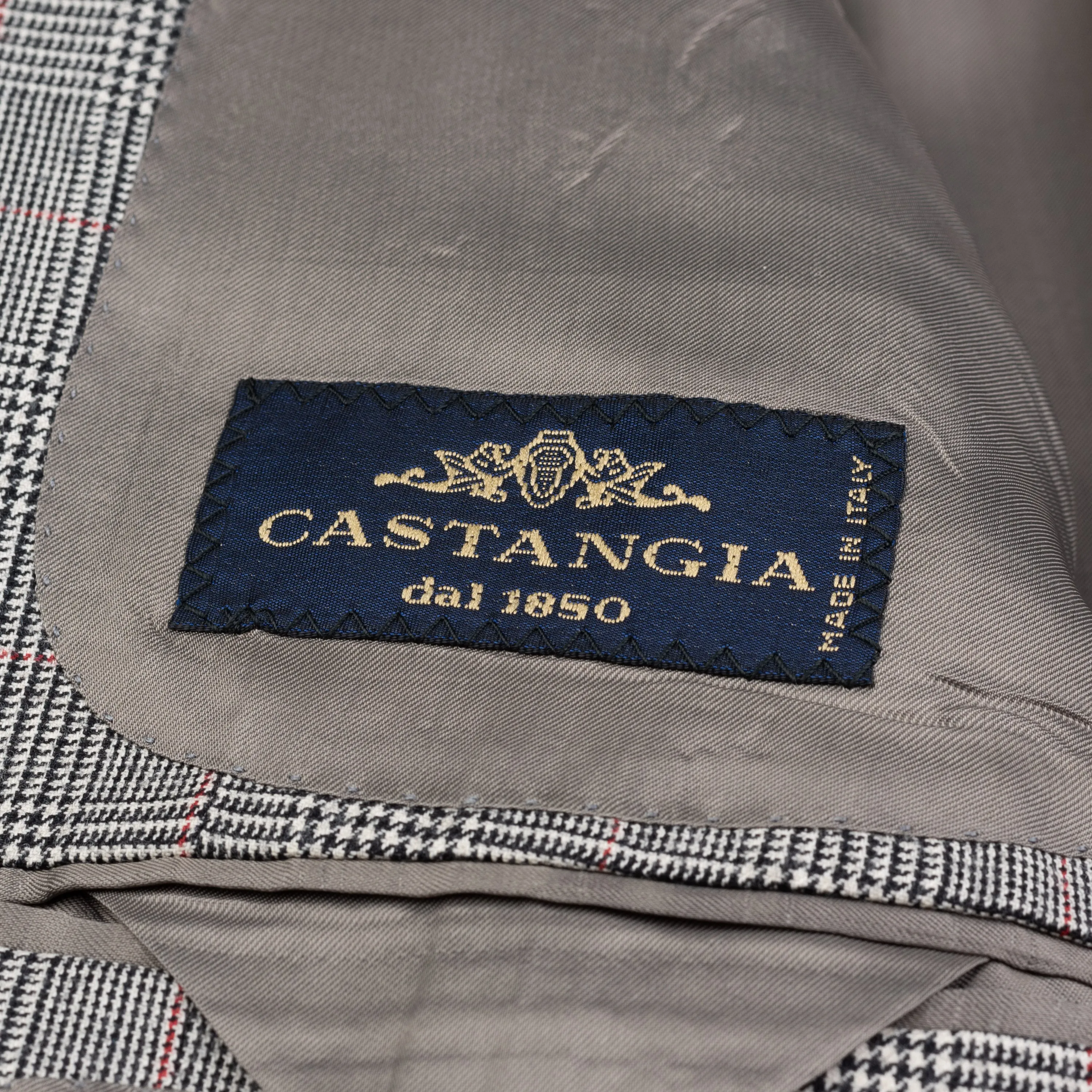 CASTANGIA 1850 Gray Prince of Wales Wool Sport Coat Jacket EU 50 NEW US 40