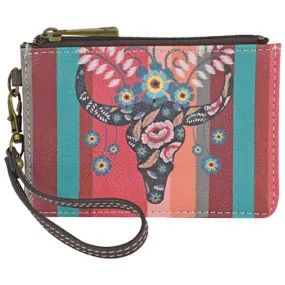 Catchfly Floral Steer Head Coin Purse