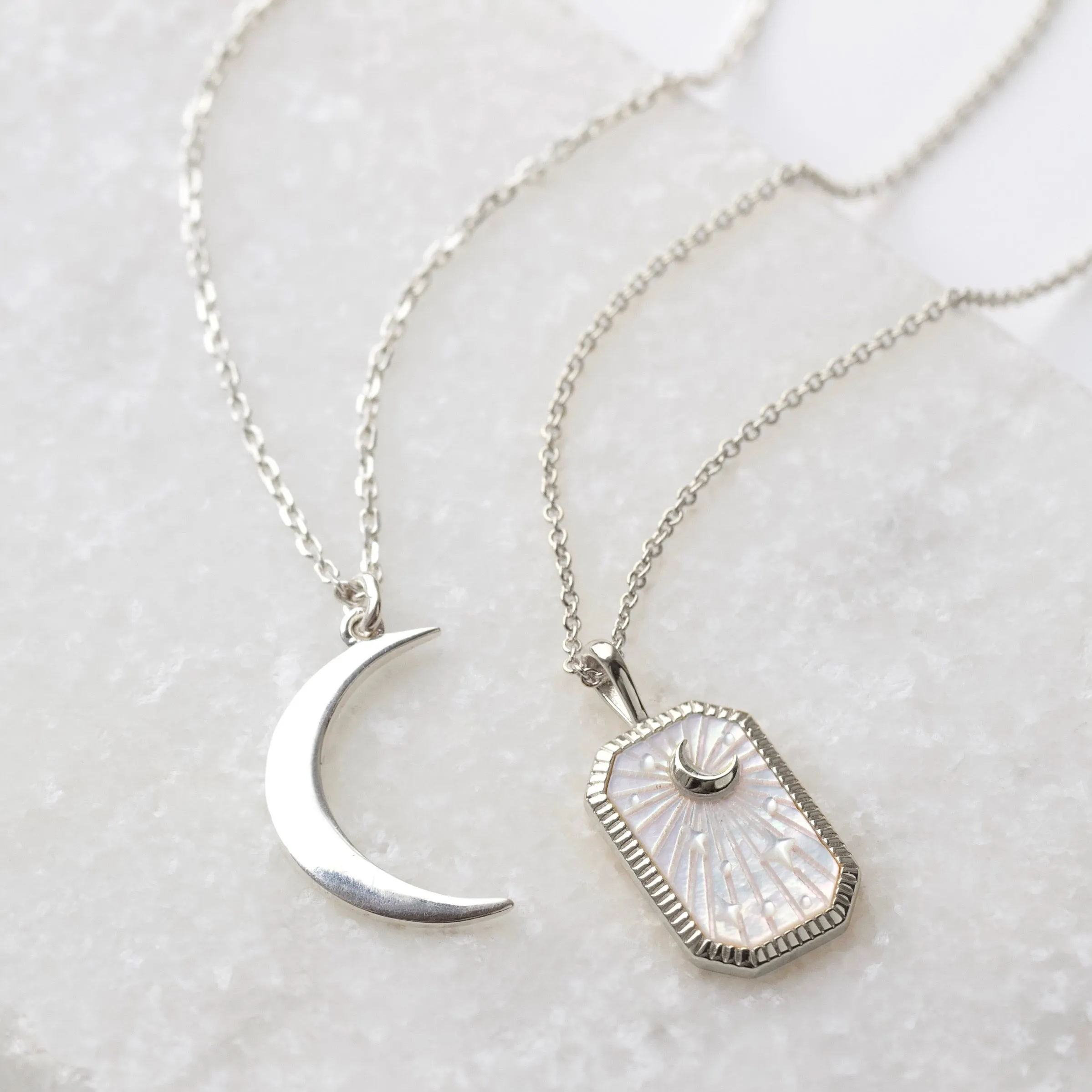 Celestial Mother Of Pearl Tarot Engravable Necklace