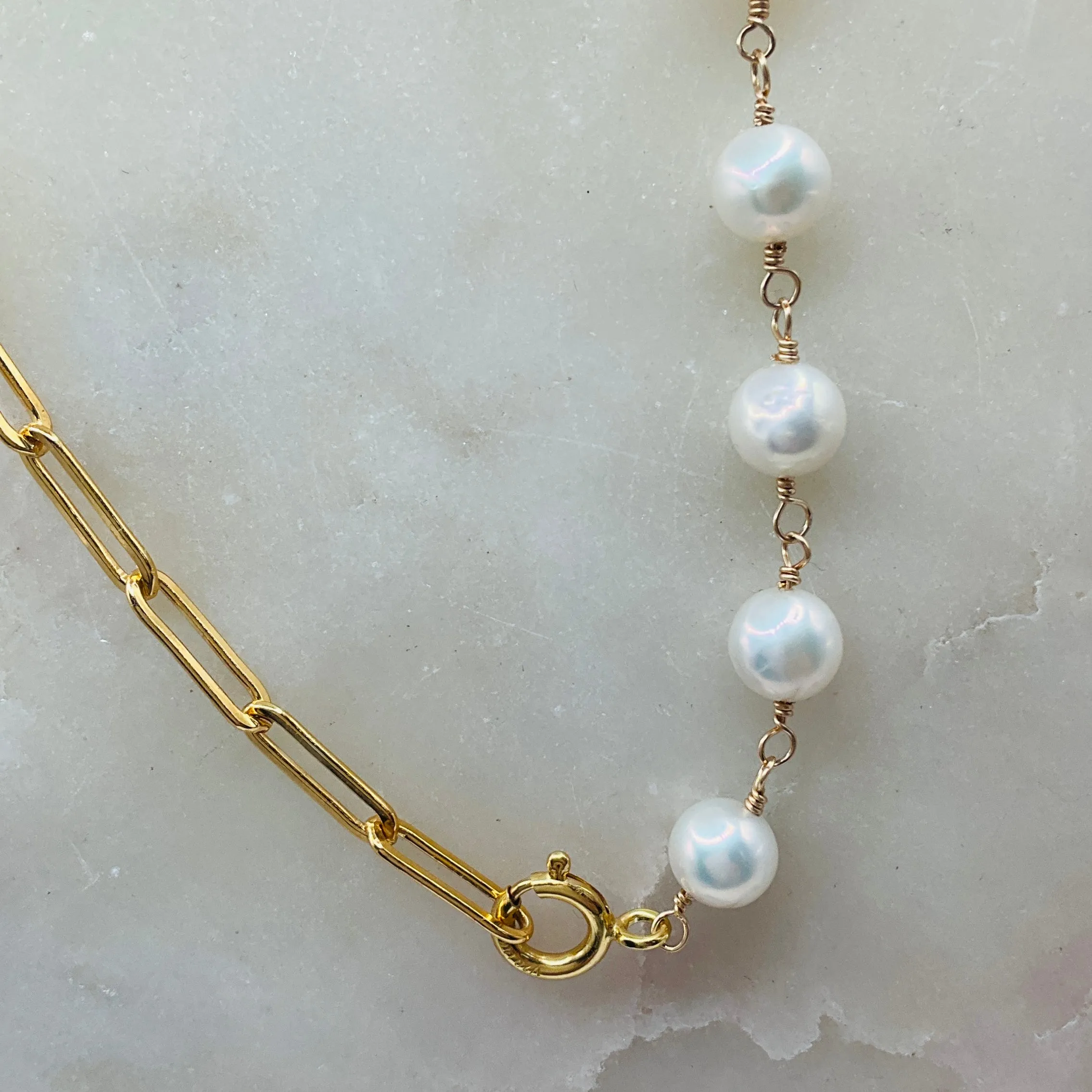 Chain Gang Pearl Necklace