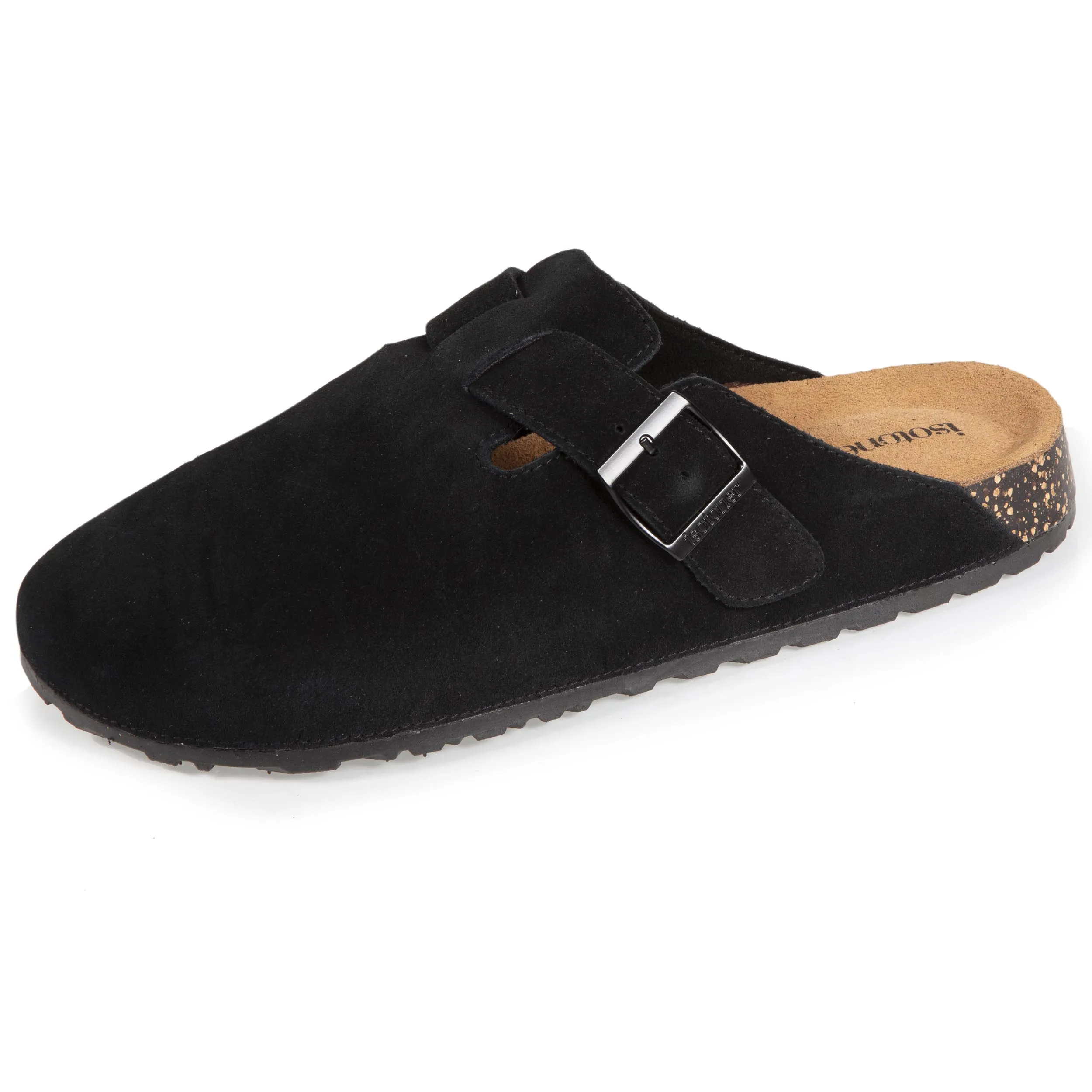 Chaussons mules cuir Homme Noir