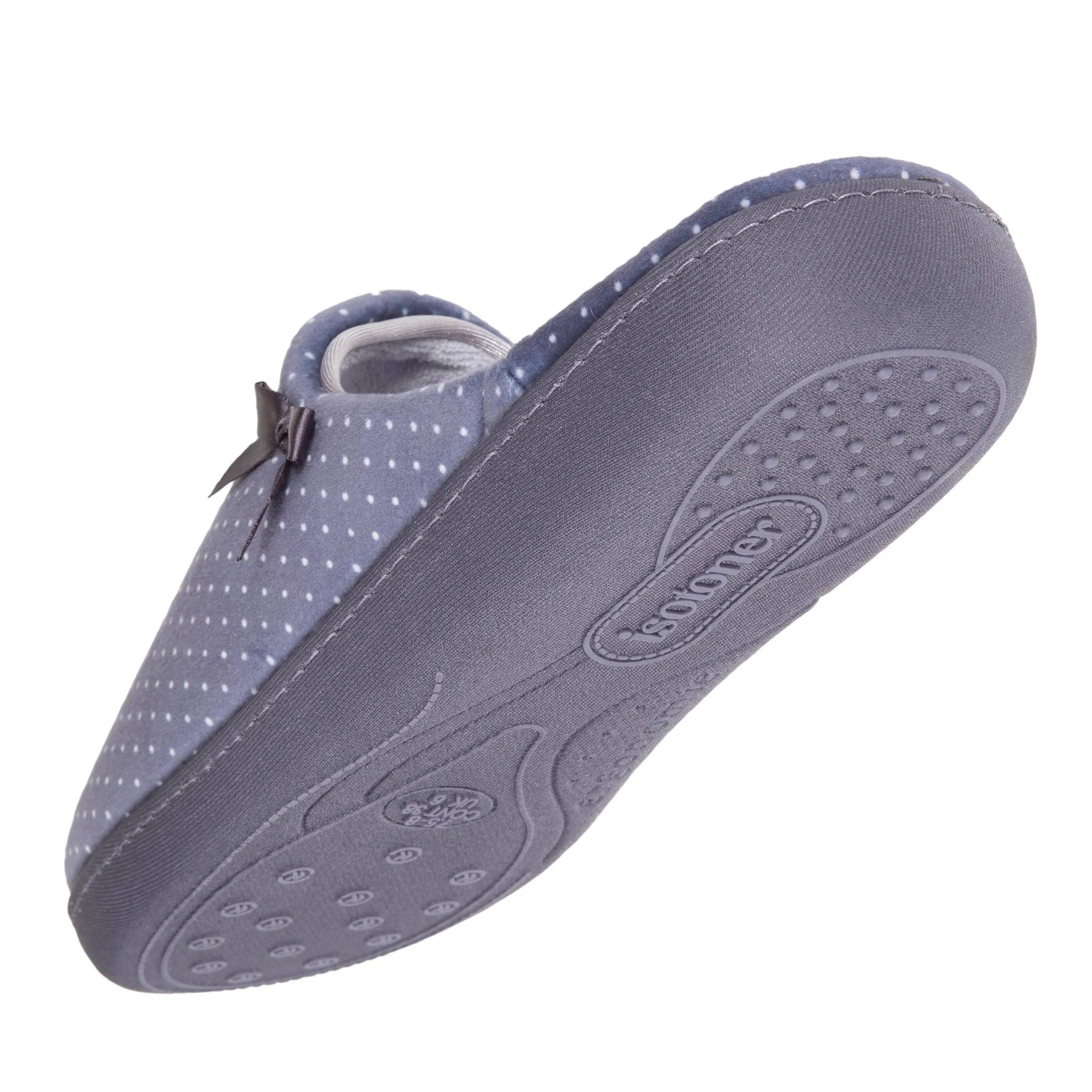 Chaussons mules Femme Pois Gris