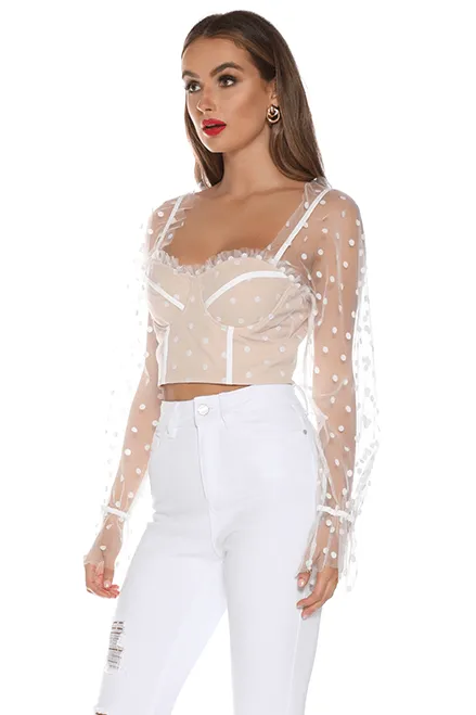 Chloe Top - White Spot