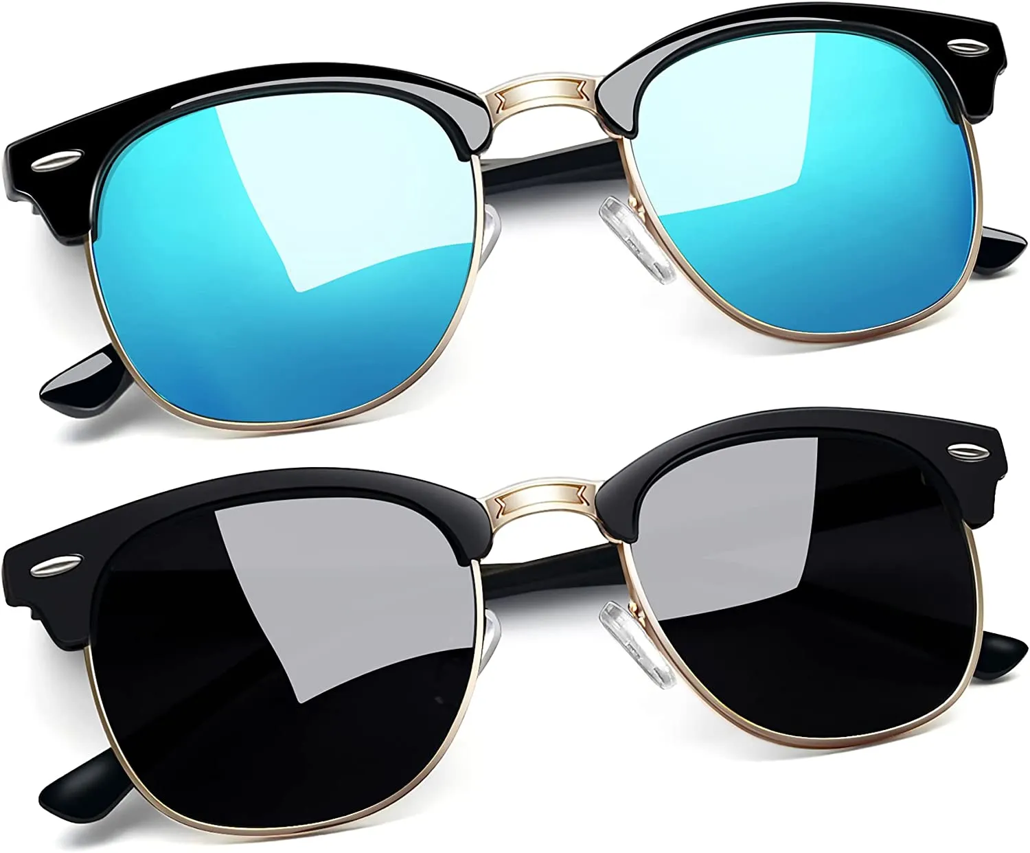 Classic Half Frame Sun Glasses with UV Protection & Polarized