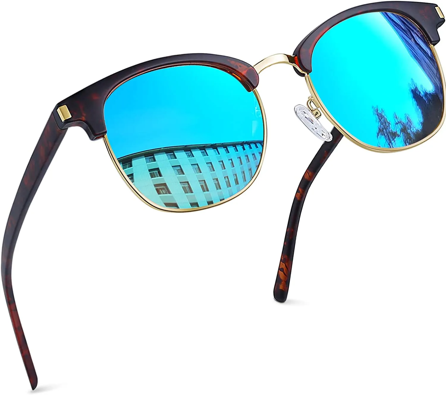 Classic Half Frame Sun Glasses with UV Protection & Polarized