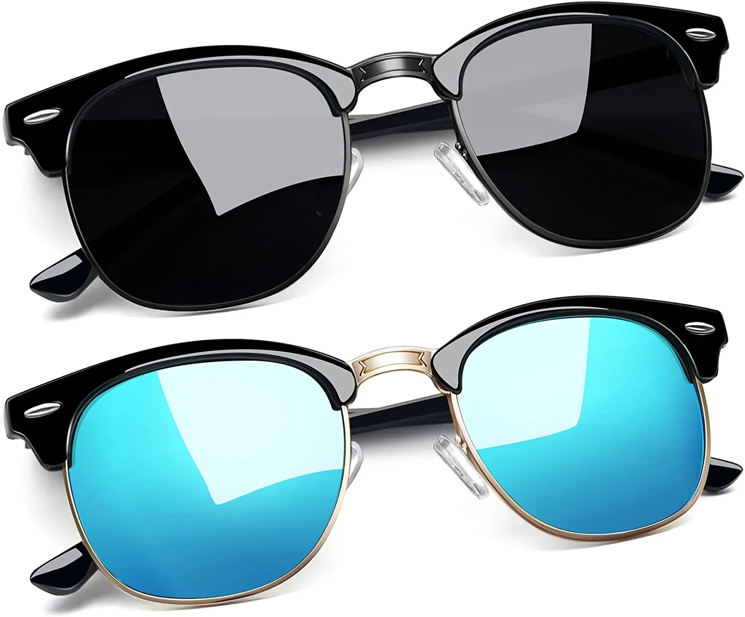 Classic Half Frame Sun Glasses with UV Protection & Polarized