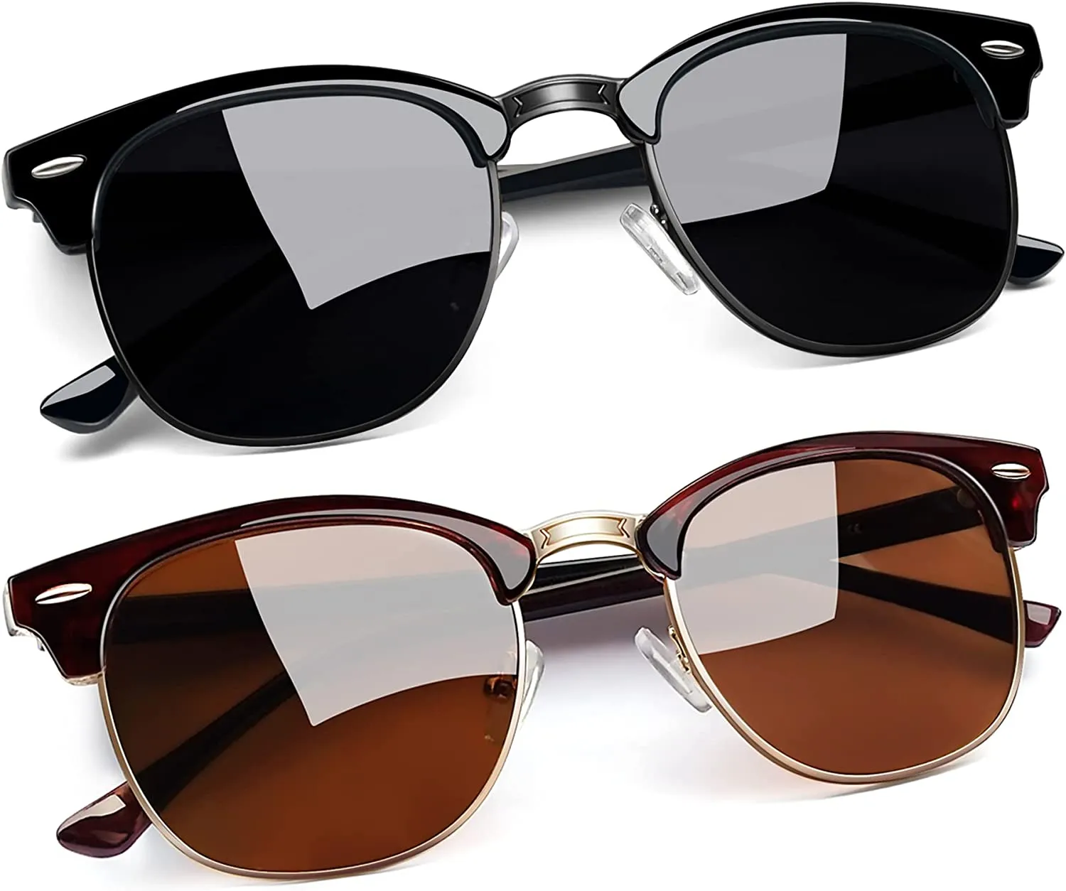 Classic Half Frame Sun Glasses with UV Protection & Polarized