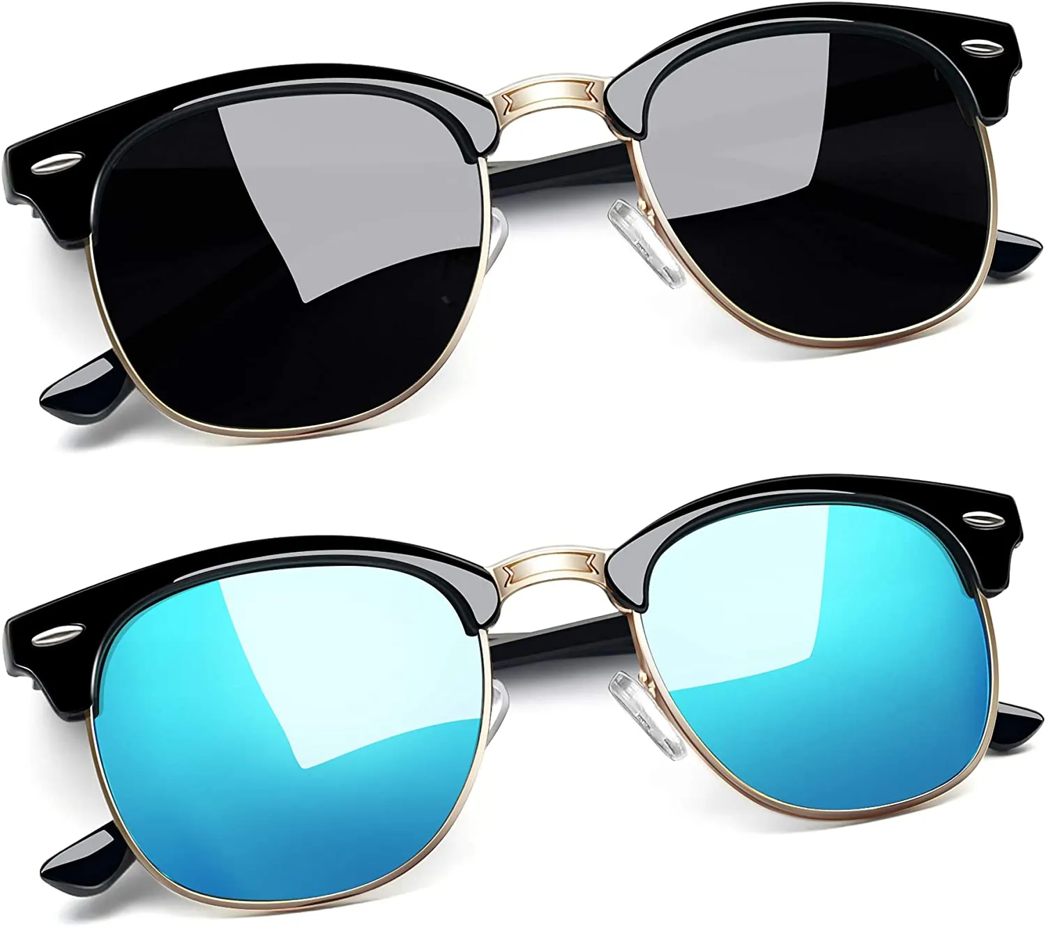 Classic Half Frame Sun Glasses with UV Protection & Polarized