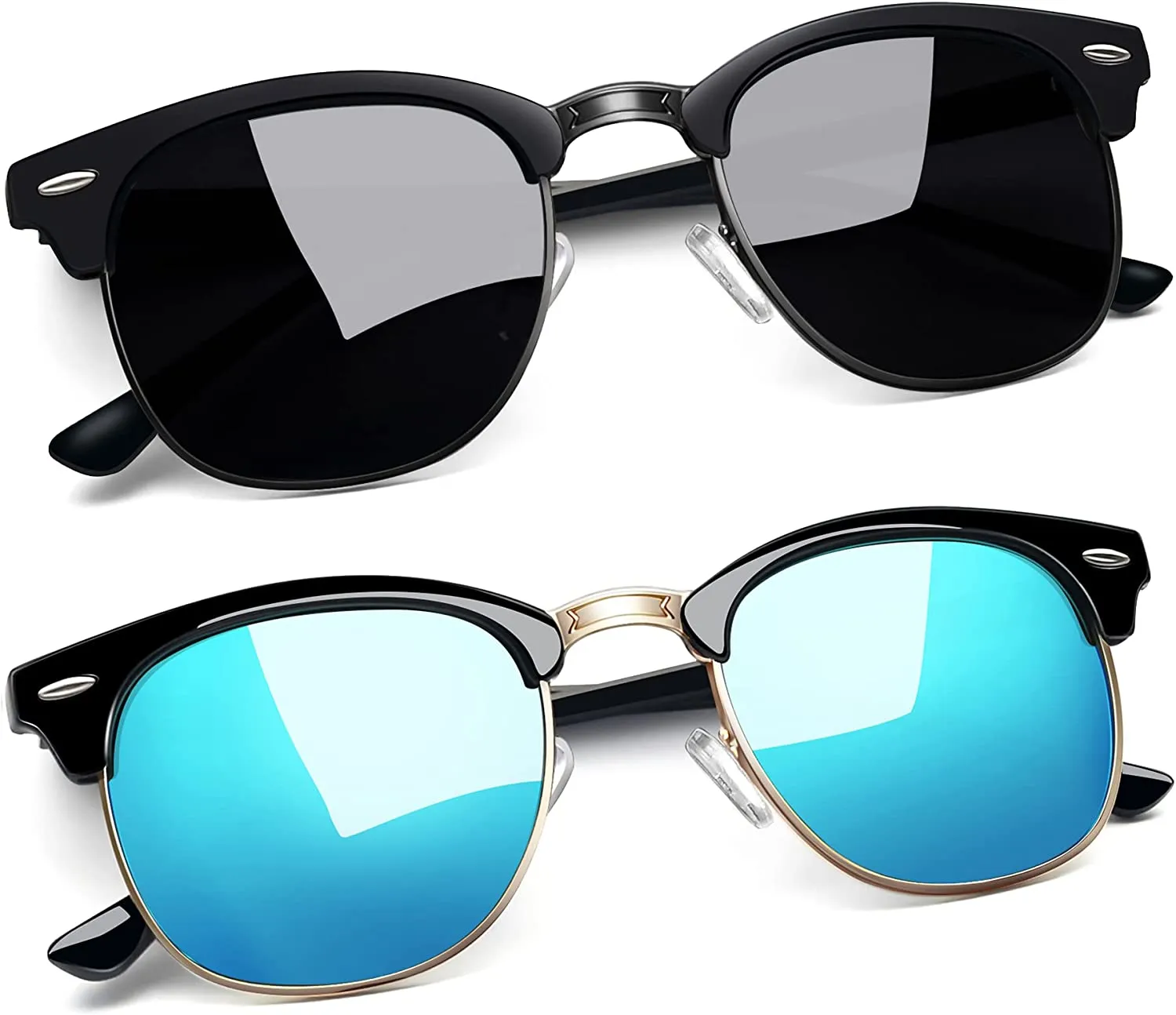 Classic Half Frame Sun Glasses with UV Protection & Polarized