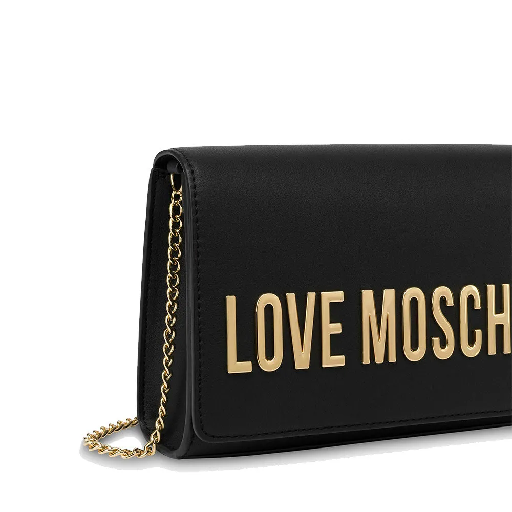 Clutch Donna con Tracolla LOVE MOSCHINO linea Smart Daily Maxi Lettering Nero