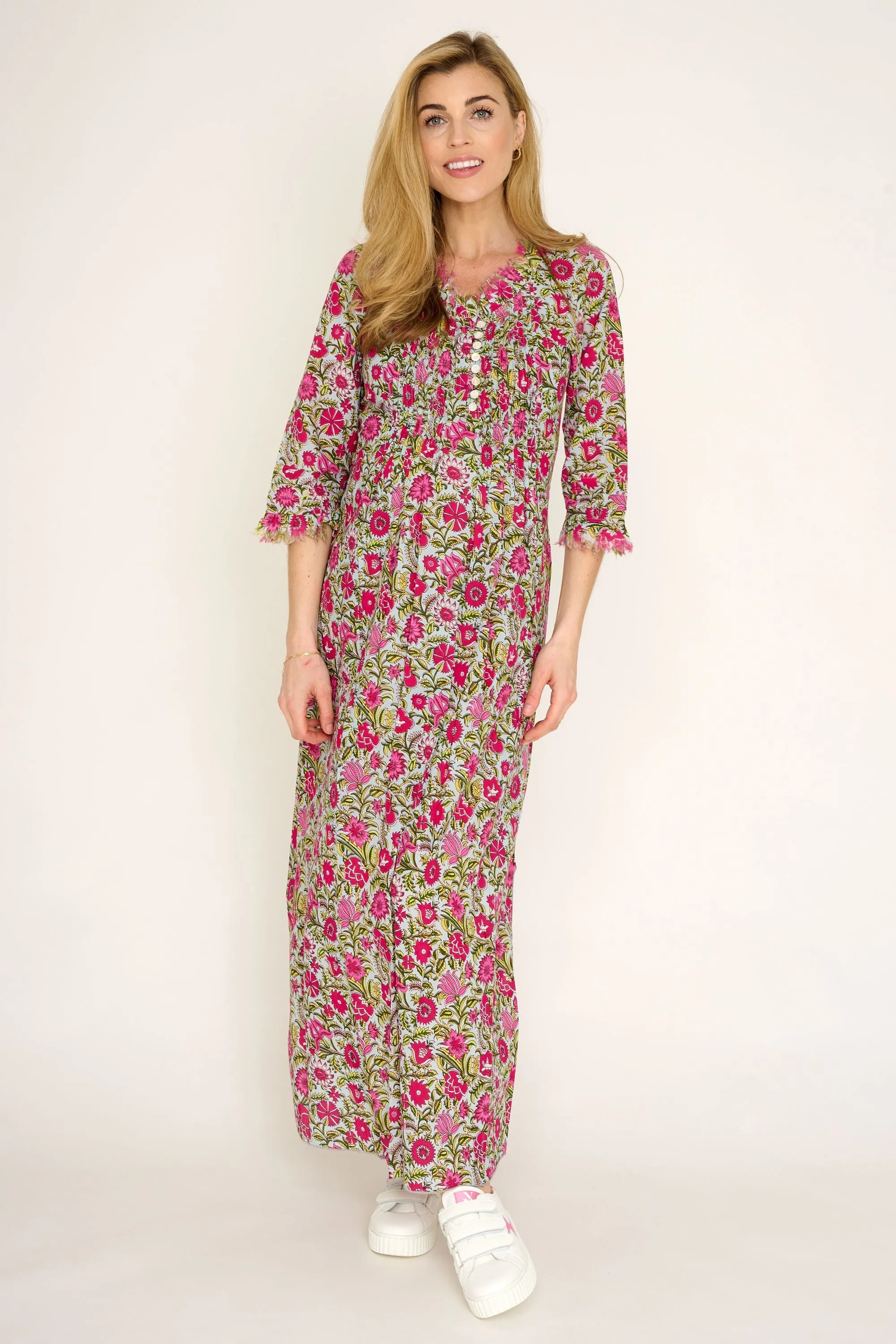 Cotton Annabel Maxi Dress in Sweet Pea Floral